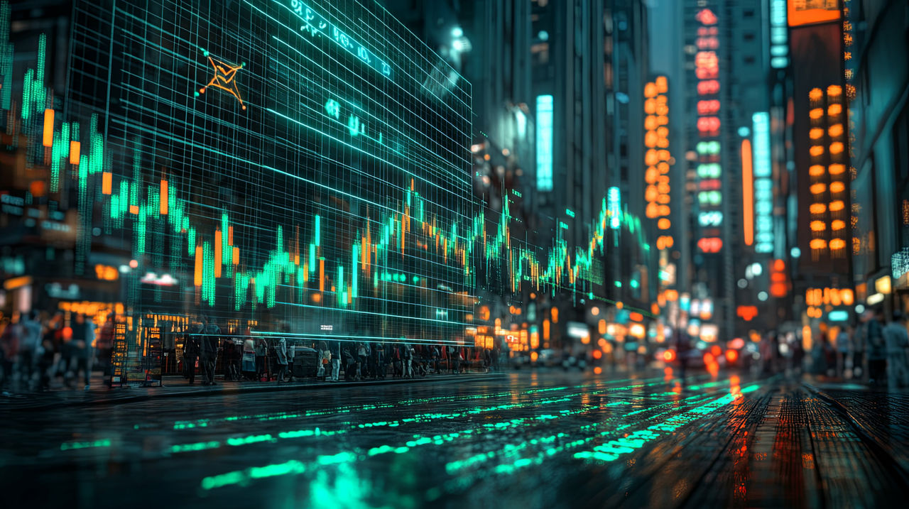 Financial Markets Shine Brightly in Bustling Cityscape